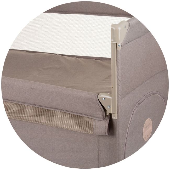 Patut pliabil chipolino relax macadamia linen cu laterala culisanta hubkosire242ma