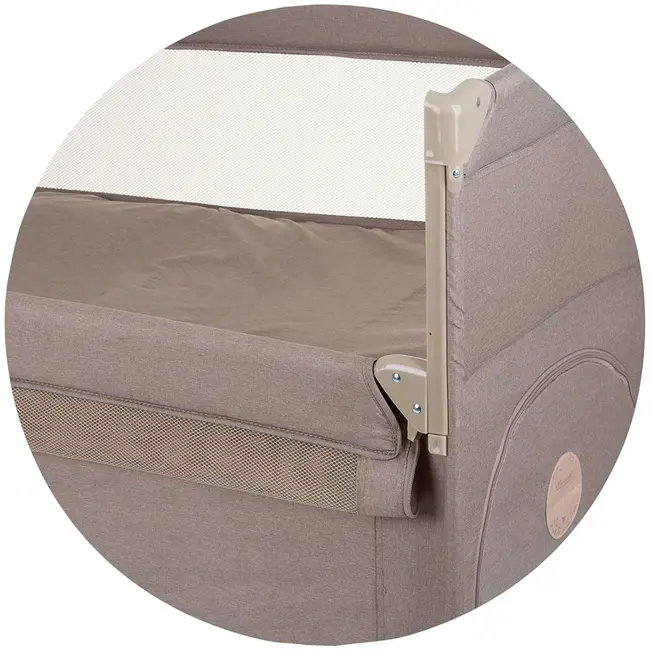 Patut pliabil chipolino relax macadamia linen cu laterala culisanta hubkosire242ma