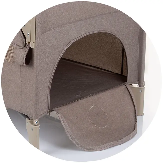 Patut pliabil chipolino relax macadamia linen cu laterala culisanta hubkosire242ma