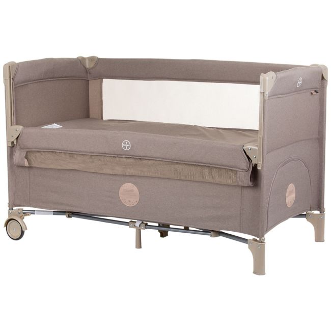 Patut pliabil chipolino relax macadamia linen cu laterala culisanta hubkosire242ma
