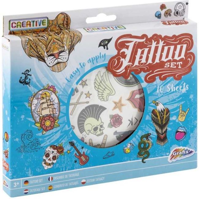 Set cu 10 coli tatuaje Grafix GR200021 BBJGR200021_Albastru