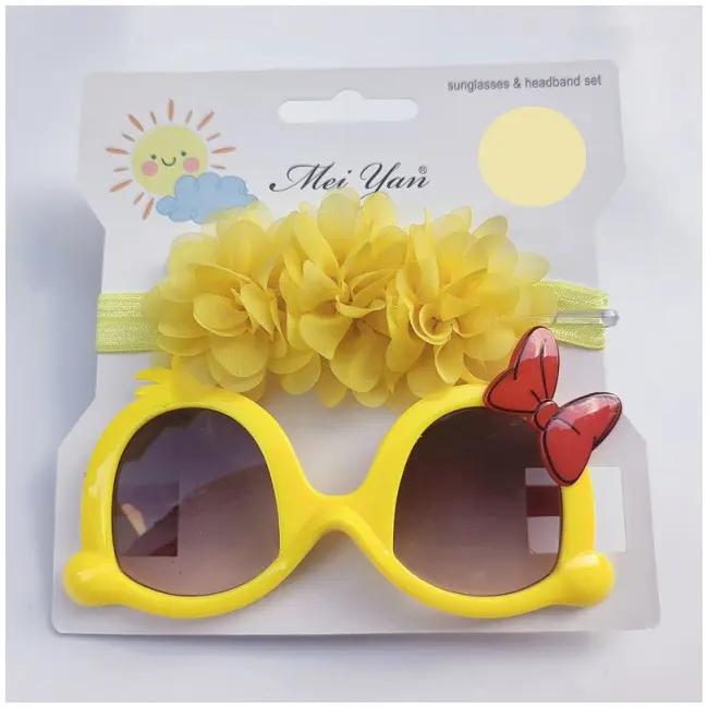 Set galben bentita si ochelari de soare - Little daisy MDJ0061-3