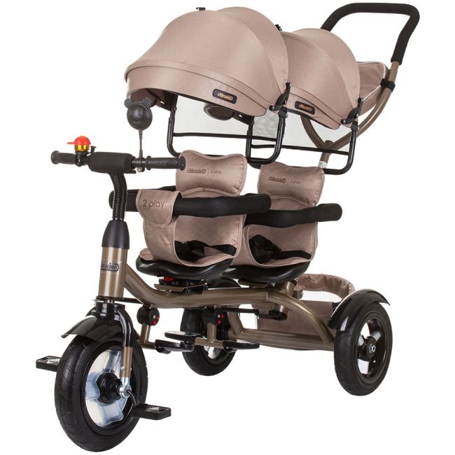Tricicleta gemeni chipolino 2play golden beige hubtrk2p0245gb