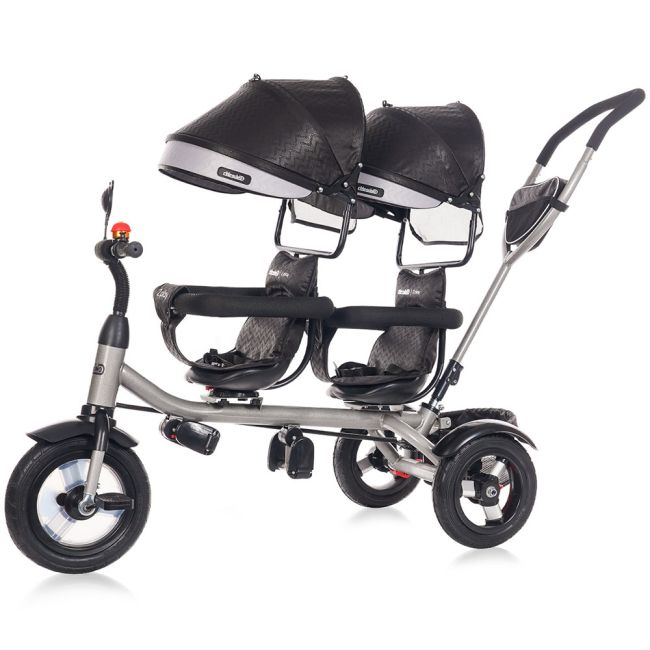Tricicleta gemeni chipolino 2play obsidian silver hubtrk2p0242os