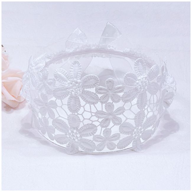Bentita tip boneta cu floricele crosetate MBMB3325-be1