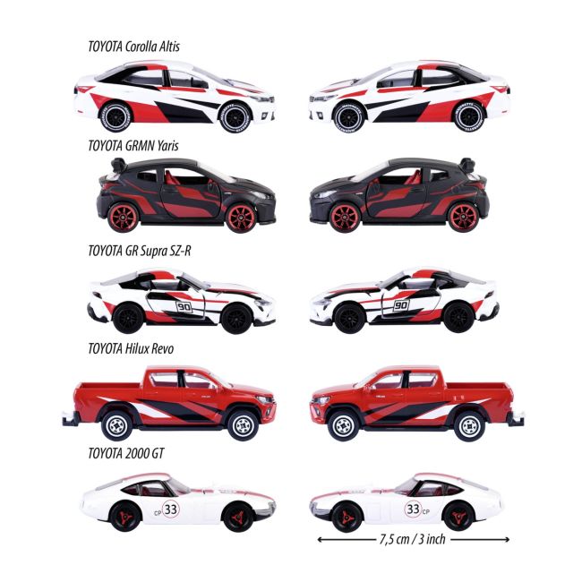 MAJORETTE MASINUTE METALICE PACHET CADOU TOYOTA 5 MASINI VIV212053189