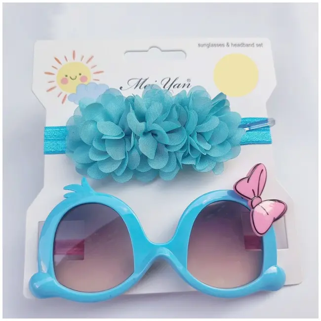 Set turcoaz bentita si ochelari de soare - Little daisy MDJ0061-5