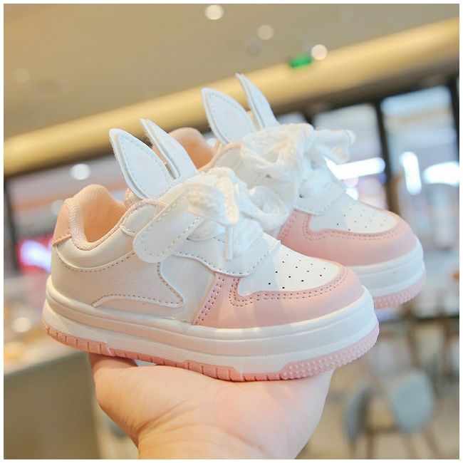 Adidasi albi cu roz - Bunny MBSY-26-3-c