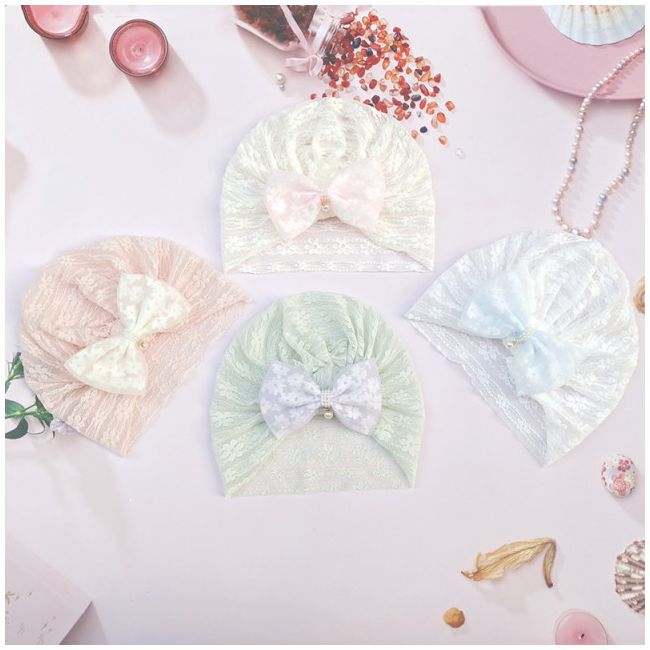 Caciulita tip turban din danteluta (marime disponibila: 6-9 luni (marimea 19 incaltaminte), culoare: ivoire) adj0066-be1.6-9 luni (marimea 19 incaltaminte)-ivoire