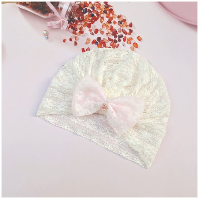 Caciulita tip turban din danteluta ADJ0066-be1