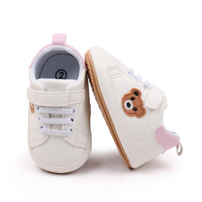 Pantofiori albi cu insertie roz - Teddy MDBMB3134-1-p10