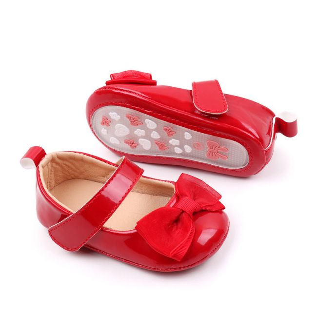 Pantofiori rosii din lac cu fundita - Elegant AMBBW7088-2-p24