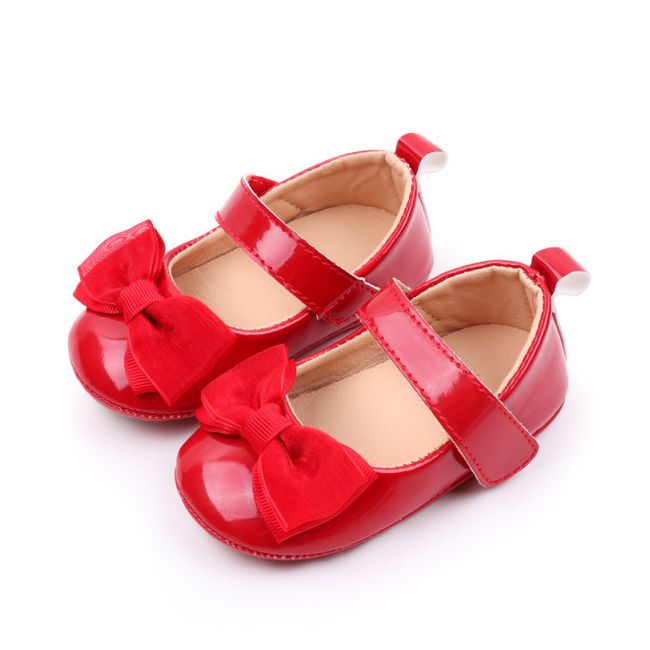 Pantofiori rosii din lac cu fundita - Elegant AMBBW7088-2-p24
