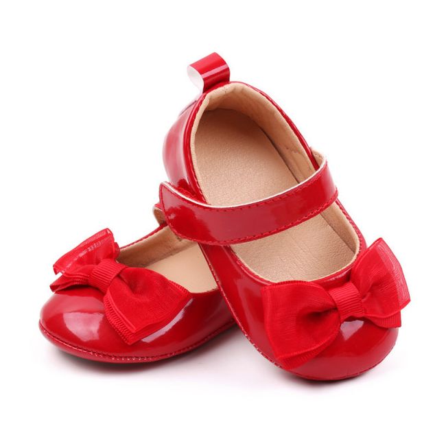 Pantofiori rosii din lac cu fundita - Elegant AMBBW7088-2-p24