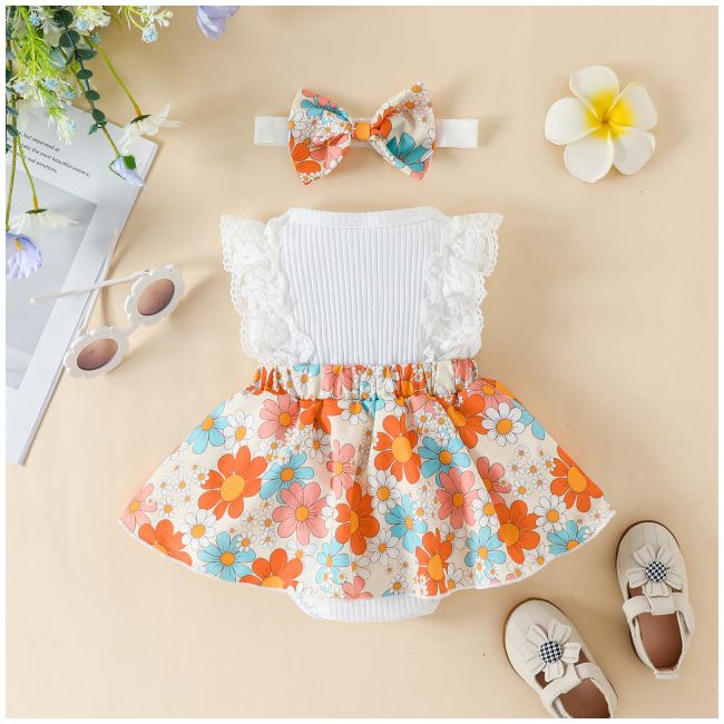 Rochita body alba - Flowers MDYJ2022S45-13-R2