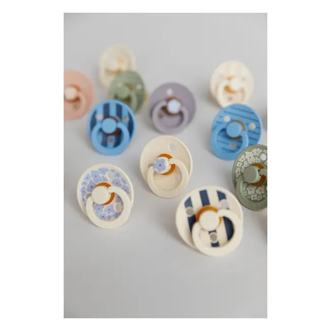 Bibs - set 2 suzete colour studio collection stripe latex, tetina rotunda, 6 luni+-sky blue bbb12015101