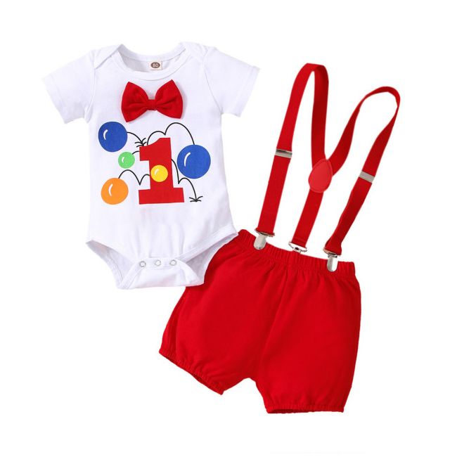 Costumas cu body pentru baietei - First red MDXBR65-de