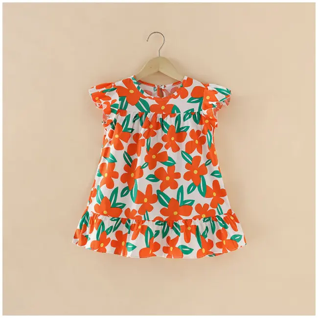 Rochita pentru fetite - Orange flowers MDNew151-de2