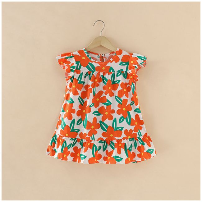 Rochita pentru fetite - Orange flowers MDNew151-de2