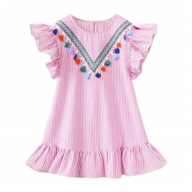 Rochita roz pentru fetite - Ciucurasi colorati MBNew22-de