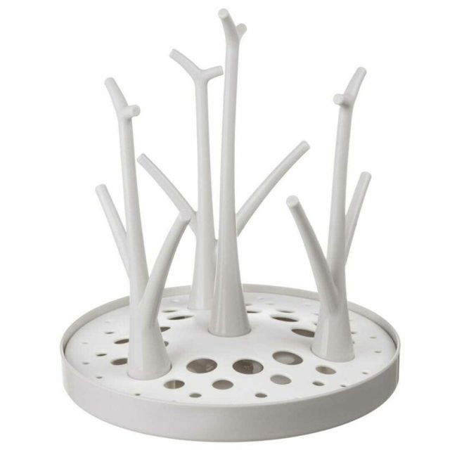 Uscator, Bocioland, Pentru biberoane, Cu design flexibil, Fara BPA, Pentru 8 recipiente, 22x26 cm, White BYNBL047