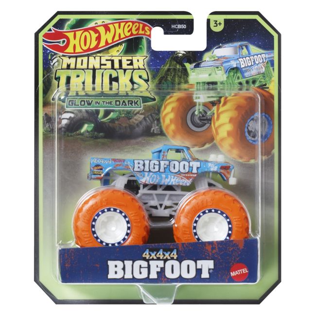 HOT WHEELS MONSTER TRUCK GLOW IN THE DARK MASINUTA BIGFOOT SCARA 1:64 VIVMTHCB50_HWC88