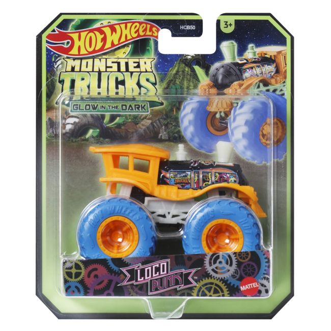 HOT WHEELS MONSTER TRUCK GLOW IN THE DARK MASINUTA LOCO PUNK SCARA 1:64 VIVMTHCB50_HVH79