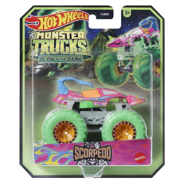 HOT WHEELS MONSTER TRUCK GLOW IN THE DARK MASINUTA SCORPEDO SCARA 1:64 VIVMTHCB50_HWC83