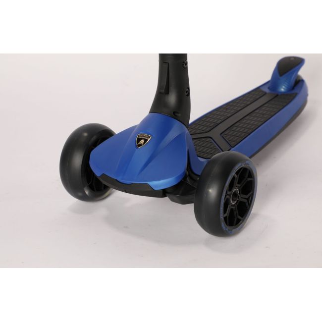 Trotineta lamborghini, 3 roti, cadru aluminiu, albastra, roti led funklbs-3w-blu