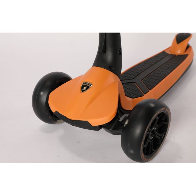 Trotineta lamborghini, 3 roti, cadru aluminiu, portocalie, roti led funklbs-3w-org