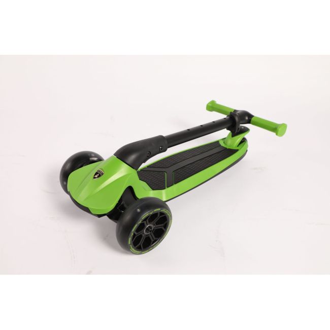 Trotineta lamborghini, 3 roti, cadru aluminiu, verde, roti led funklbs-3w-grn
