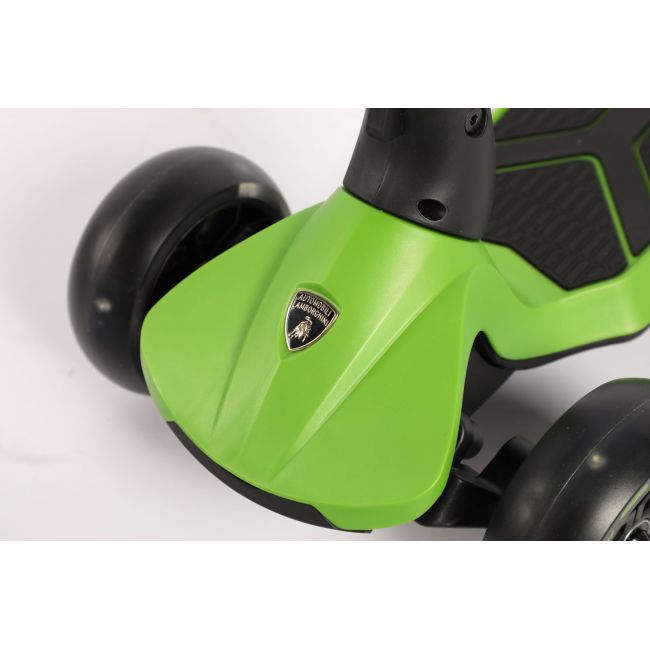 Trotineta lamborghini, 3 roti, cadru aluminiu, verde, roti led funklbs-3w-grn