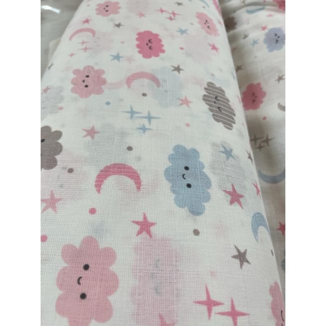 Cearceaf din muselina, 2buc./set, 120x160cm, norisori pink, Kreis