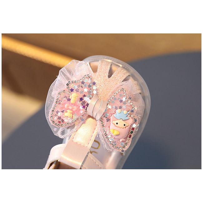 Sandale roz pudra sidefat pentru fetite - Doll MBA1609-2-c