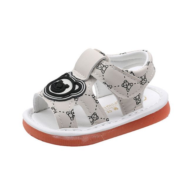 Sandalute albe cu piuitoare - Teddy MBB601-1-s1