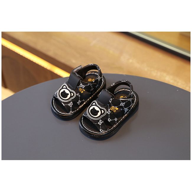Sandalute negre cu piuitoare - Teddy MDB601-2-s1