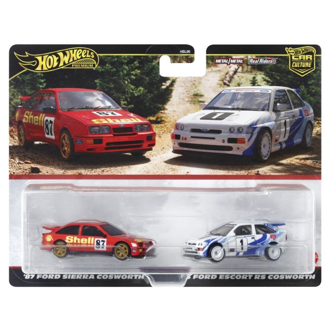 HOT WHEELS PREMIUM SET 2 MASINUTE METALICE FORD SIERRA COSWORTH SI FORD ESCORT RS COSWORTH SCARA 1:64 VIVMTHBL96_HRR73