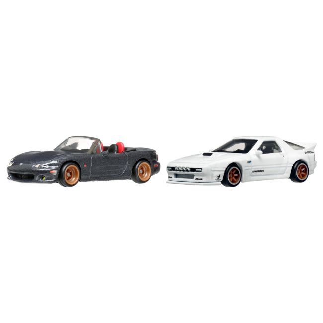 HOT WHEELS PREMIUM SET 2 MASINUTE METALICE MAZDASPEED MIATA SI MAZDA RX7 FC PANDEM SCARA 1:64 VIVMTHBL96_HRR75
