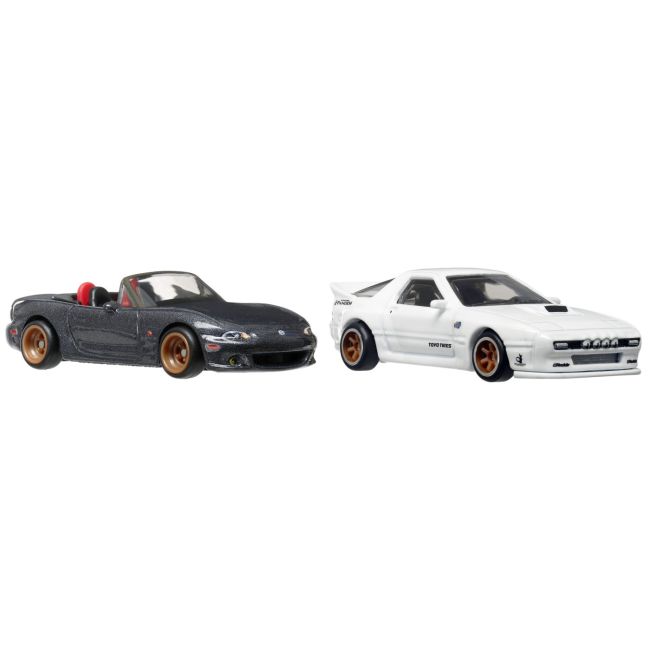 HOT WHEELS PREMIUM SET 2 MASINUTE METALICE MAZDASPEED MIATA SI MAZDA RX7 FC PANDEM SCARA 1:64 VIVMTHBL96_HRR75