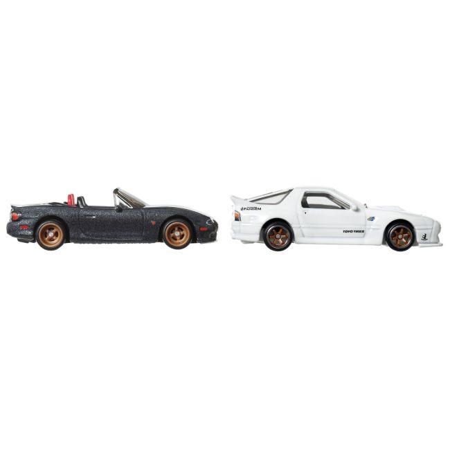 HOT WHEELS PREMIUM SET 2 MASINUTE METALICE MAZDASPEED MIATA SI MAZDA RX7 FC PANDEM SCARA 1:64 VIVMTHBL96_HRR75