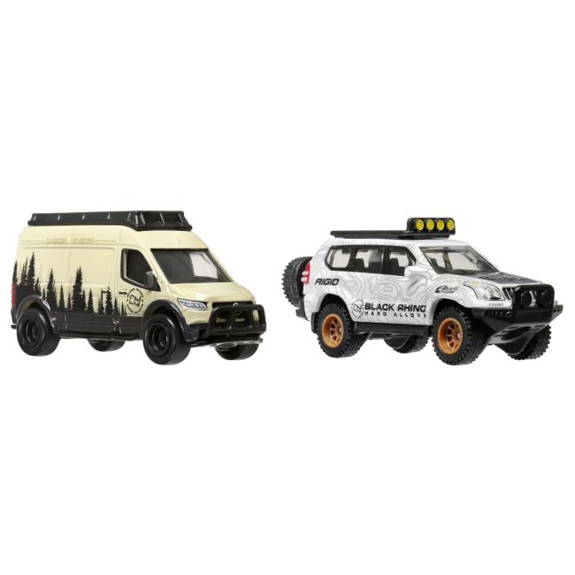 HOT WHEELS PREMIUM SET 2 MASINUTE METALICE TOYOTA LAND CRUISER PRADO SI MERCEDES BENZ SPRINTER TOURER SCARA 1:64 VIVMTHBL96_HRR76