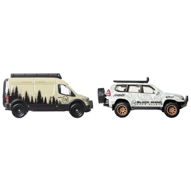HOT WHEELS PREMIUM SET 2 MASINUTE METALICE TOYOTA LAND CRUISER PRADO SI MERCEDES BENZ SPRINTER TOURER SCARA 1:64 VIVMTHBL96_HRR76