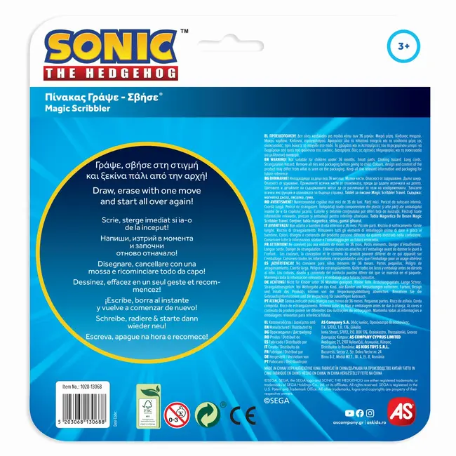 TABLA MAGNETICA DE DESEN SONIC THE HEDGEHOG VIV1028-13068