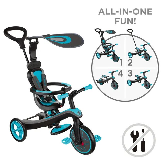 Tricicleta globber explorer 4 in 1 turquoise funk632-105