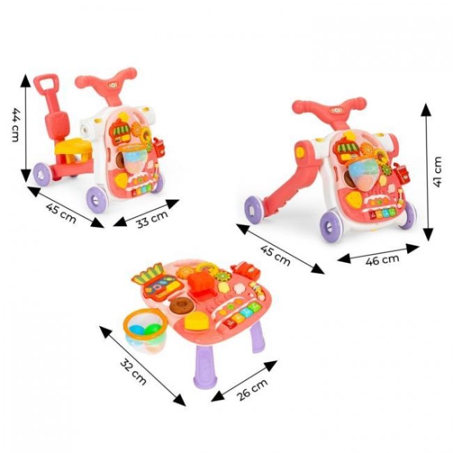 Antemergator educational 4 in 1 (antemergator, masuta, trotineta, bicicleta) huanger he0817 - roz edeedihe0817