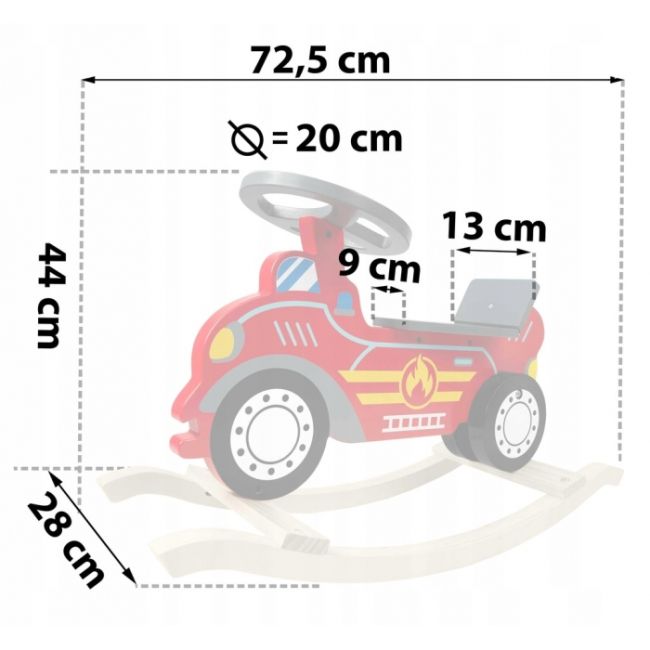 Balansoar masina de pompieri din lemn ricokids 785001 edeedi785001