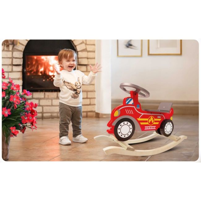 Balansoar masina de pompieri din lemn ricokids 785001 edeedi785001
