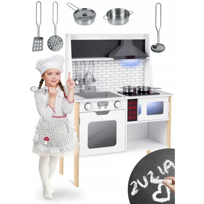 Bucatarie din lemn pentru copii cu sunete si lumini ricokids rc-846 edeedi7846