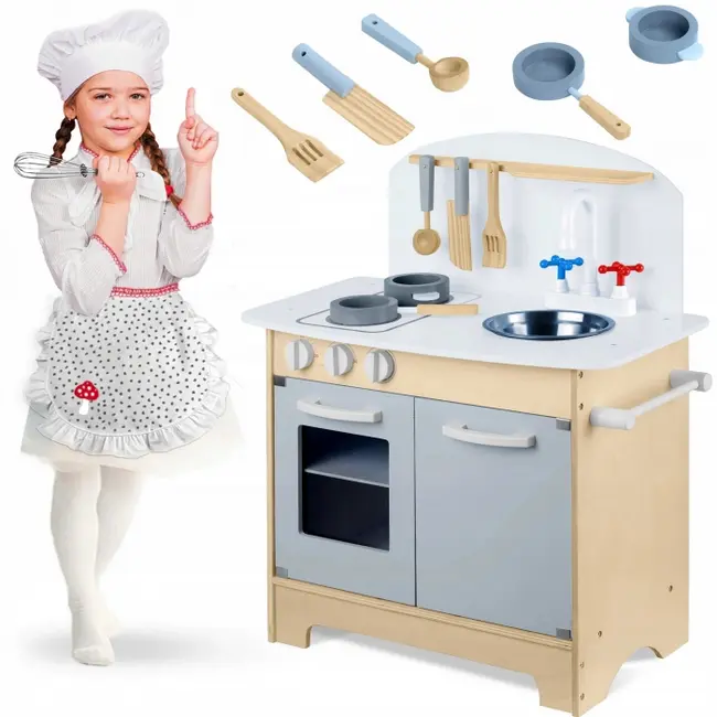 Bucatarie interctiva din lemn cu accesorii ricokids 785200 edeedi785200