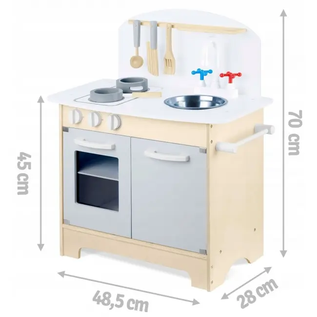 Bucatarie interctiva din lemn cu accesorii ricokids 785200 edeedi785200
